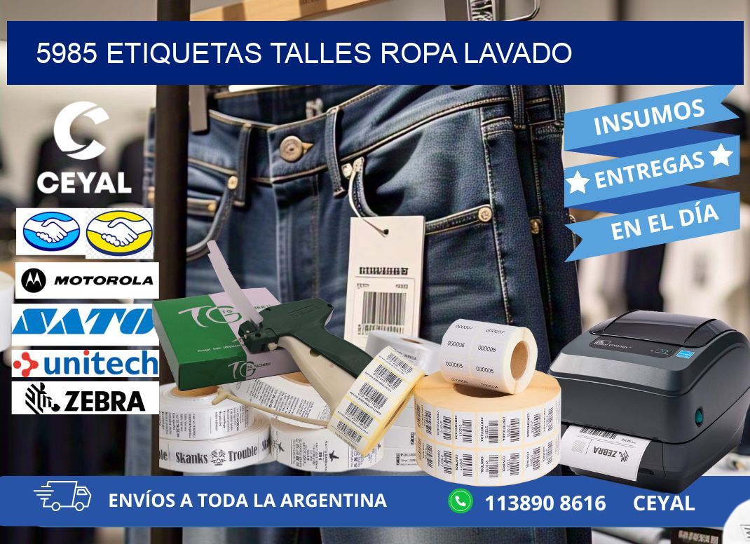 5985 ETIQUETAS TALLES ROPA LAVADO