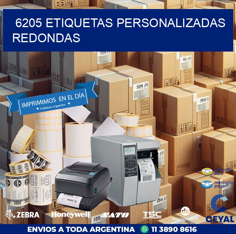 6205 Etiquetas personalizadas redondas