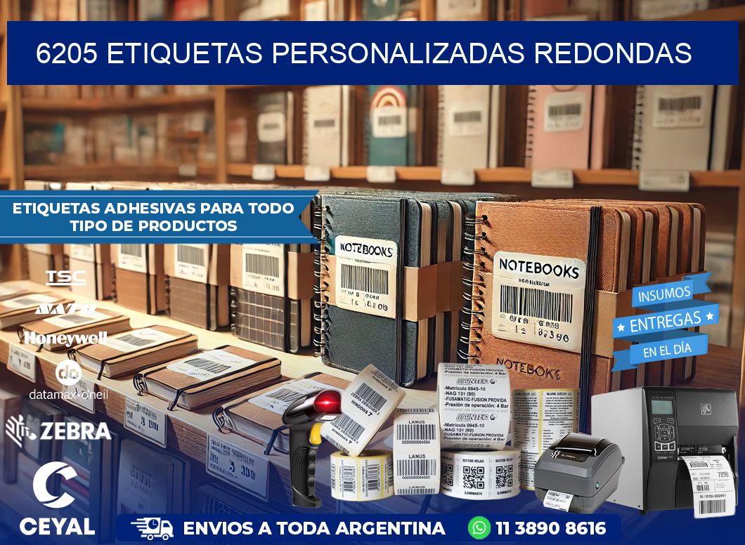 6205 Etiquetas personalizadas redondas