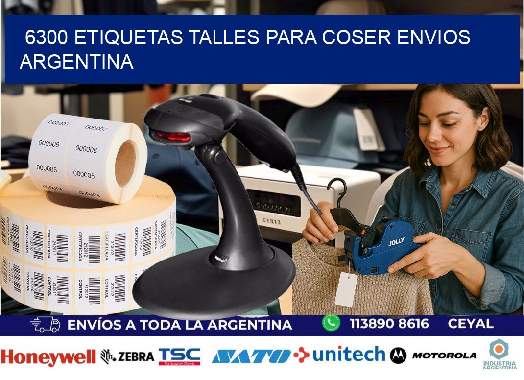 6300 ETIQUETAS TALLES PARA COSER ENVIOS ARGENTINA