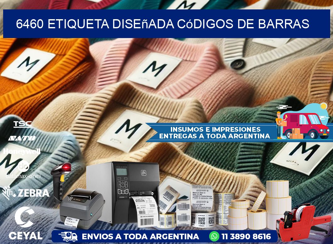 6460 etiqueta diseñada códigos de barras