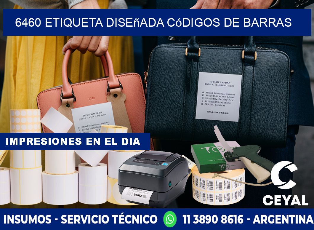 6460 etiqueta diseñada códigos de barras