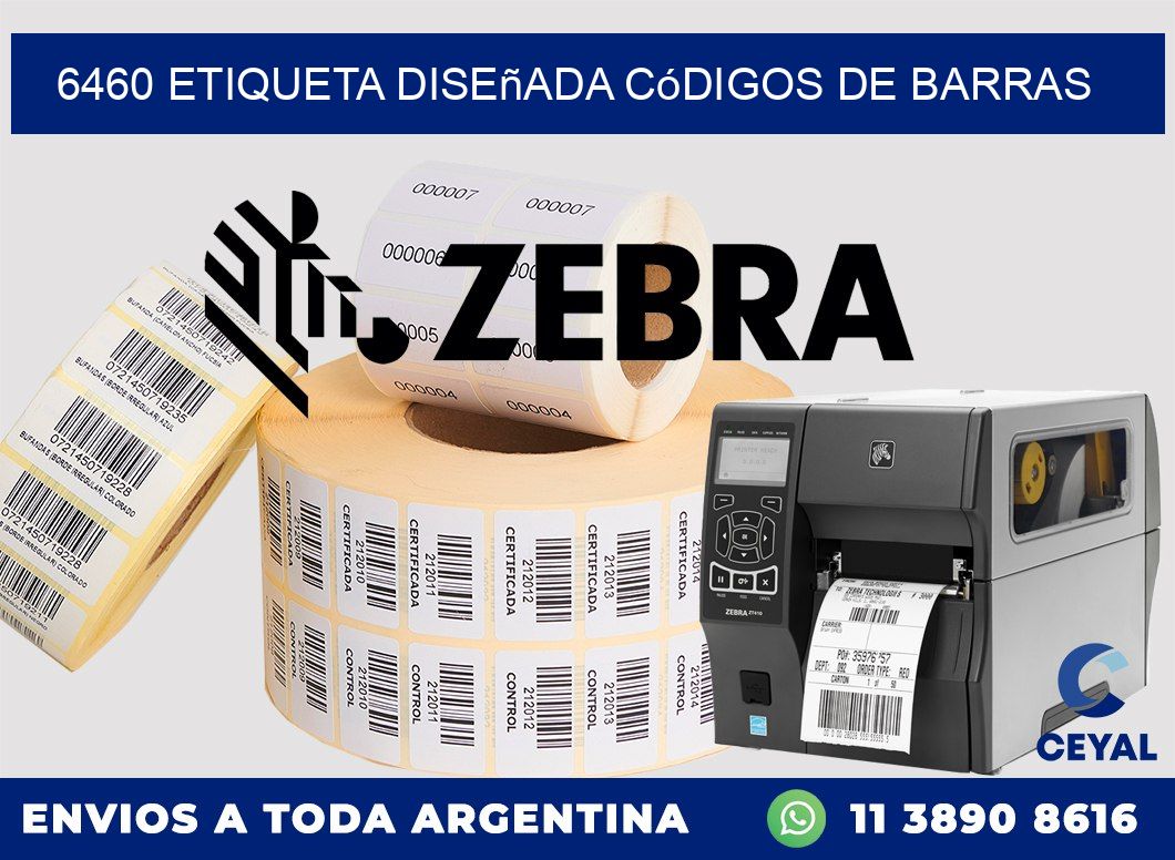 6460 etiqueta diseñada códigos de barras