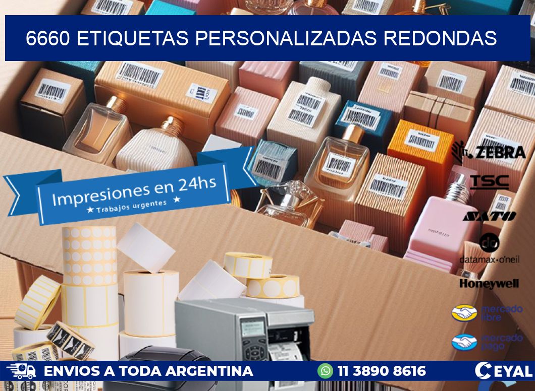 6660 Etiquetas personalizadas redondas