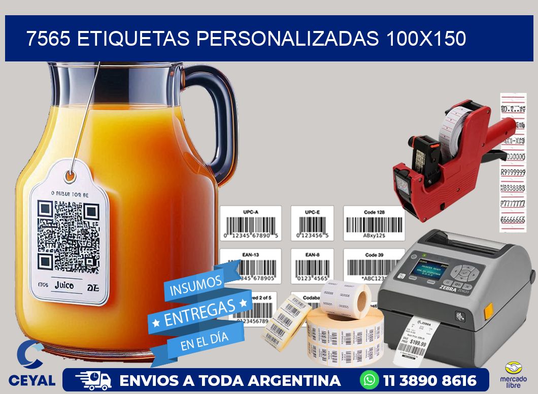 7565 Etiquetas personalizadas 100x150