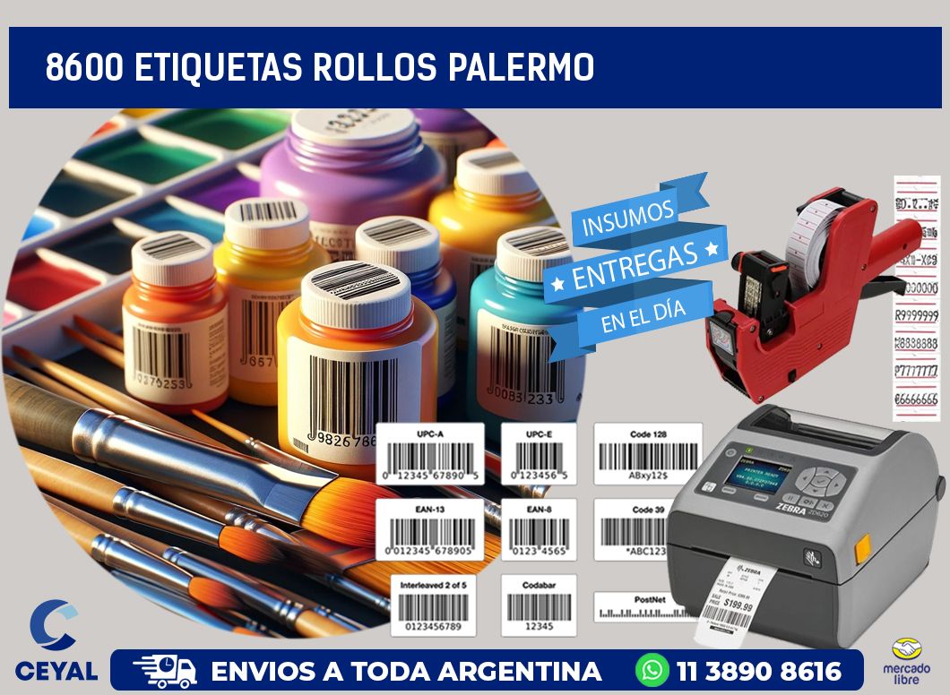 8600 etiquetas rollos PALERMO