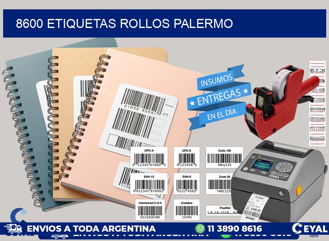 8600 etiquetas rollos PALERMO