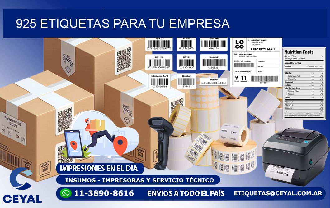 925 etiquetas para tu empresa