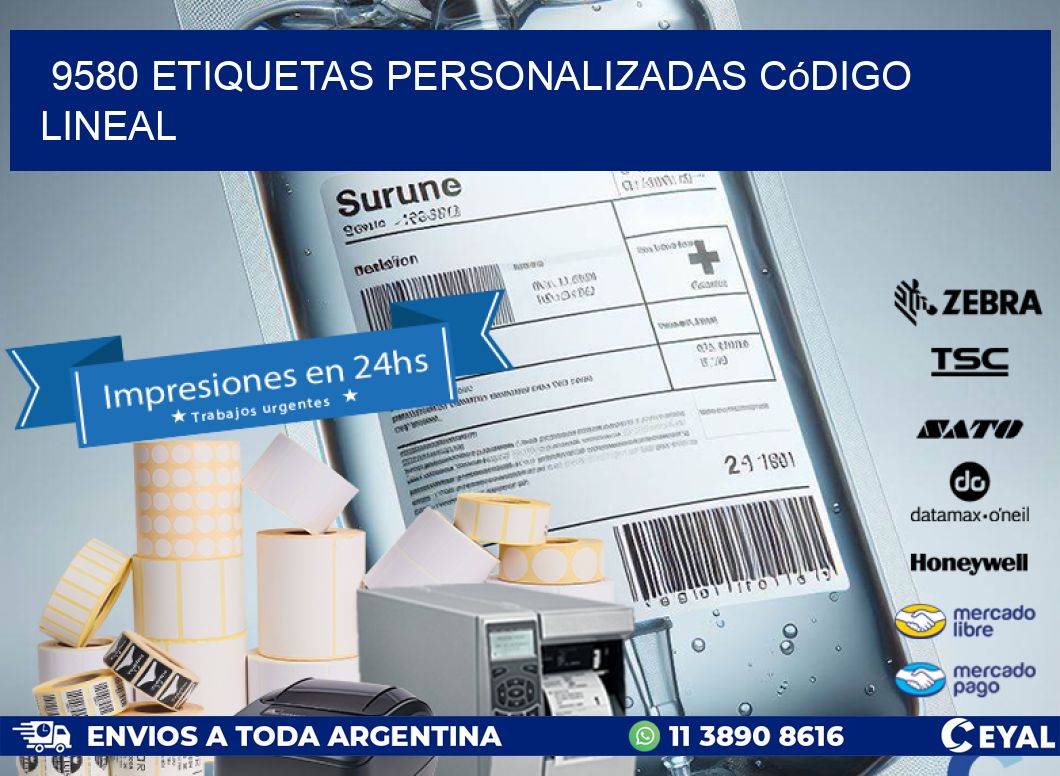 9580 Etiquetas personalizadas código lineal