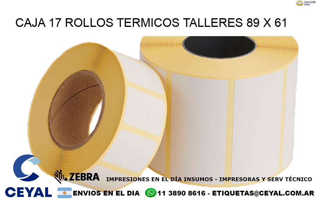 CAJA 17 ROLLOS TERMICOS TALLERES 89 x 61