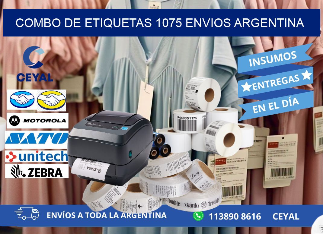 Combo de etiquetas 1075 ENVIOS ARGENTINA