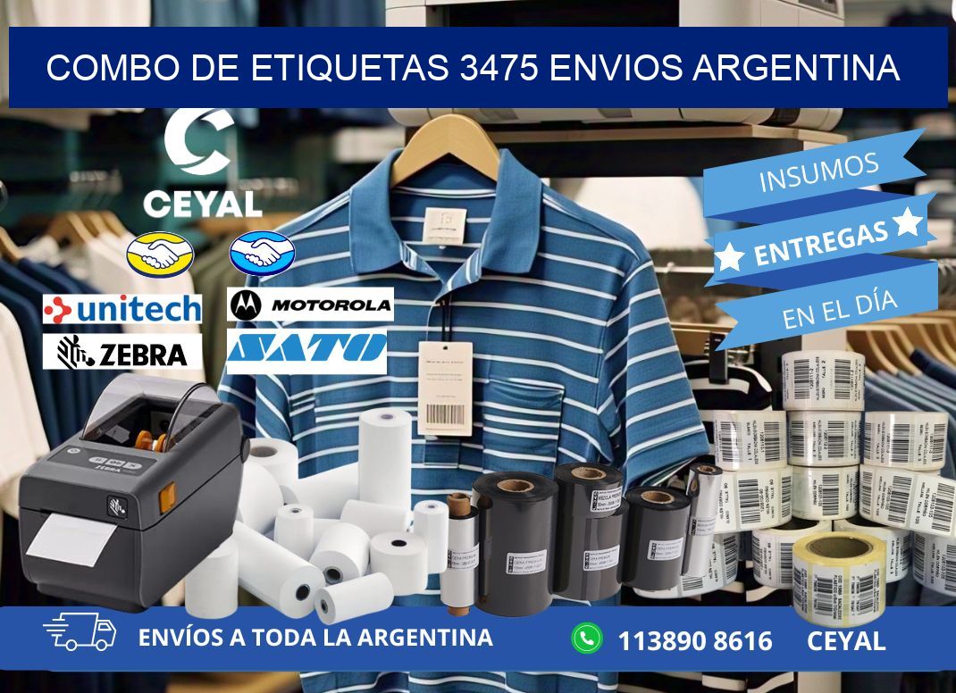 Combo de etiquetas 3475 ENVIOS ARGENTINA
