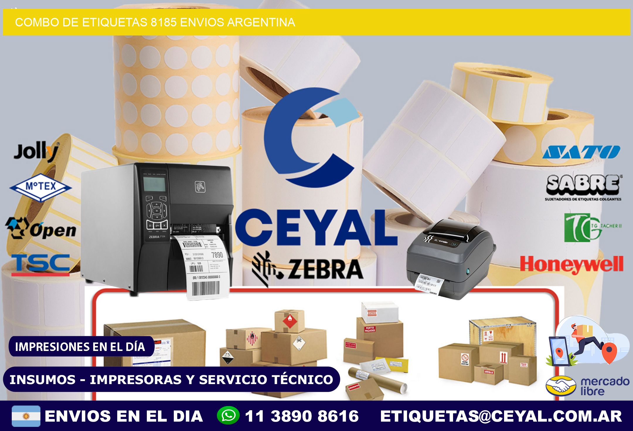 Combo de etiquetas 8185 ENVIOS ARGENTINA