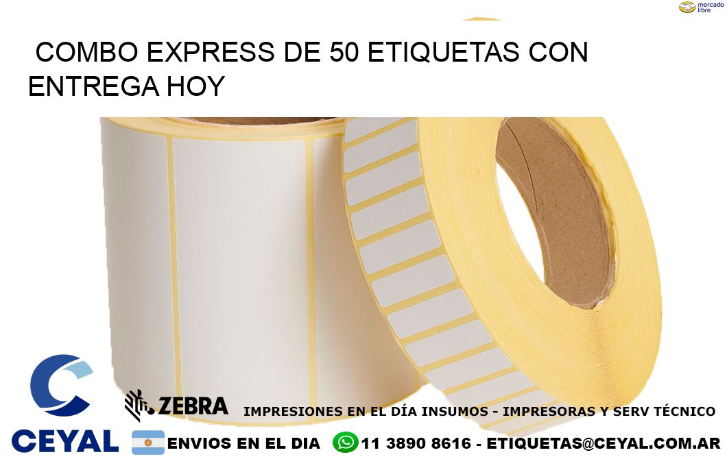 Combo express de 50 etiquetas con entrega hoy