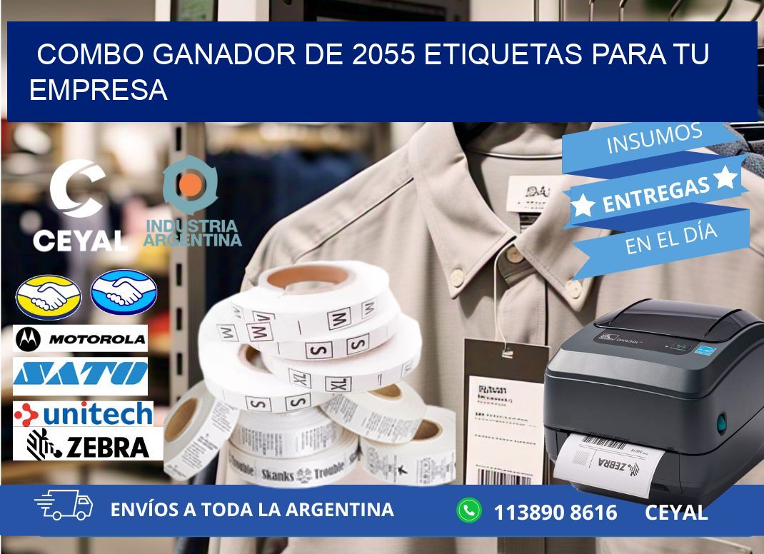 Combo ganador de 2055 etiquetas para tu empresa