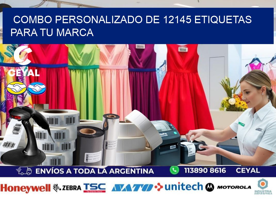 Combo personalizado de 12145 etiquetas para tu marca