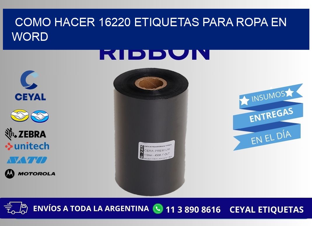Como hacer 16220 etiquetas para ropa en Word