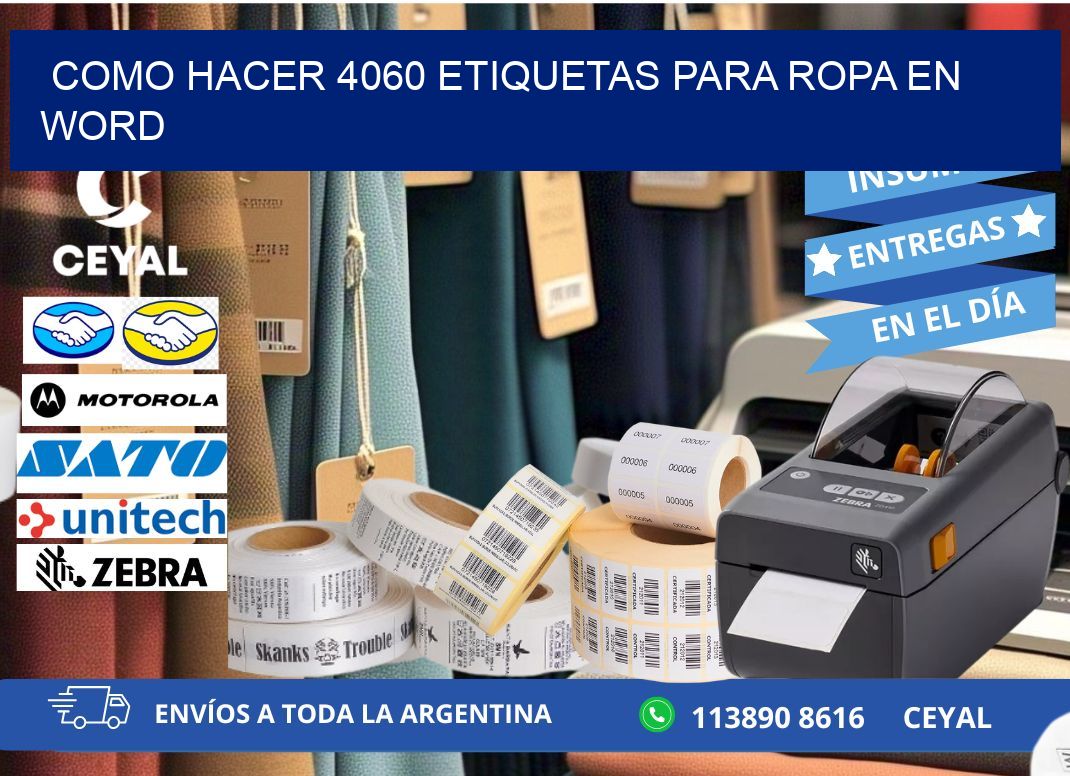 Como hacer 4060 etiquetas para ropa en Word