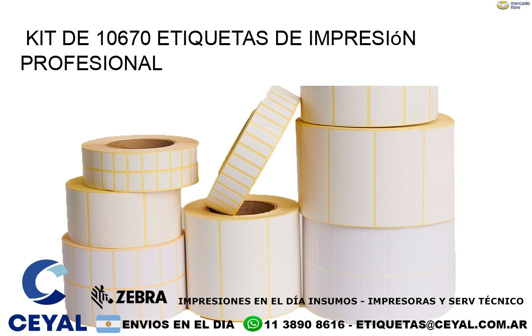 Kit de 10670 etiquetas de impresión profesional