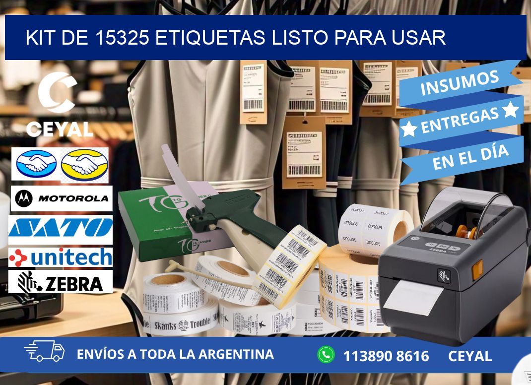 Kit de 15325 etiquetas listo para usar