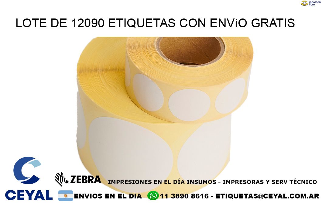 Lote de 12090 etiquetas con envío gratis