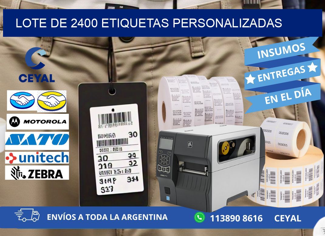 Lote de 2400 etiquetas personalizadas