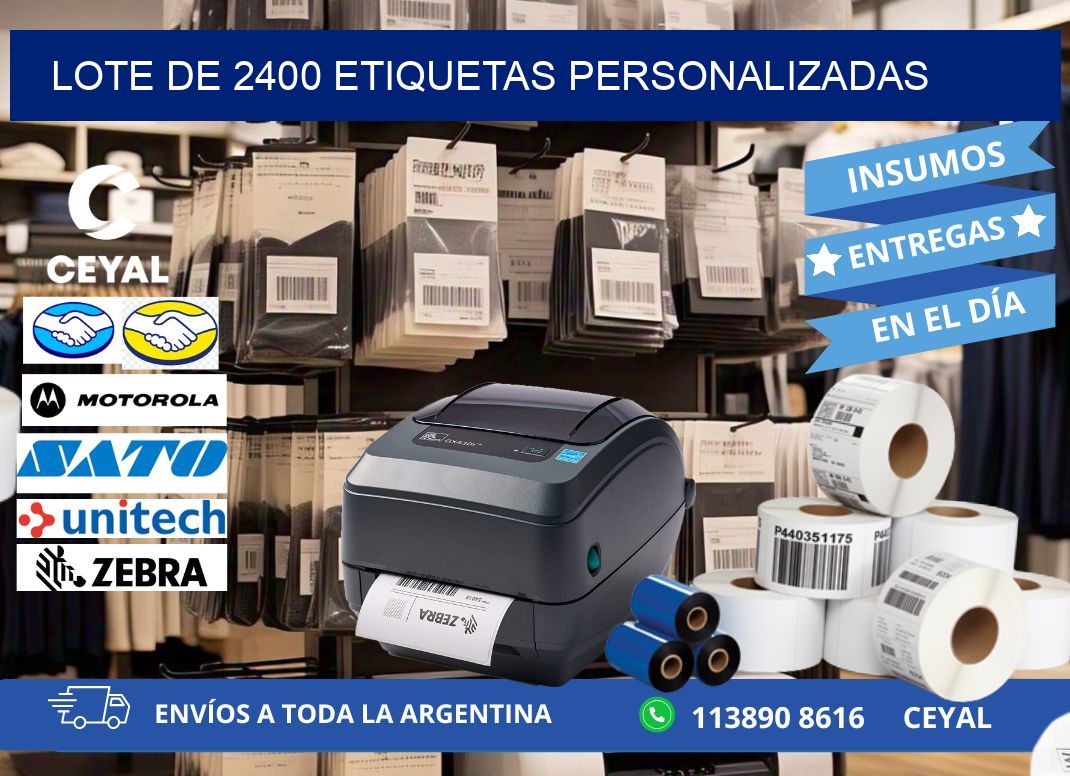 Lote de 2400 etiquetas personalizadas