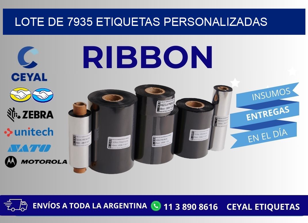 Lote de 7935 etiquetas personalizadas