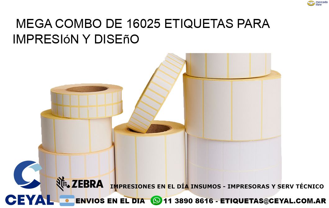 Mega combo de 16025 etiquetas para impresión y diseño
