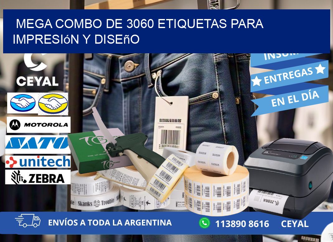 Mega combo de 3060 etiquetas para impresión y diseño
