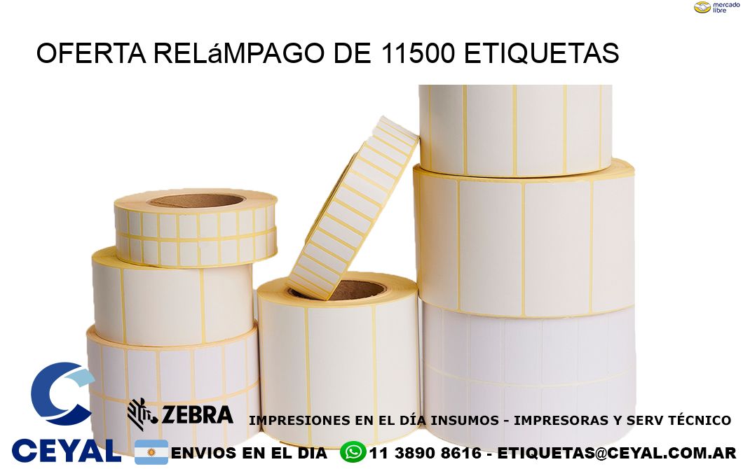 Oferta relámpago de 11500 etiquetas