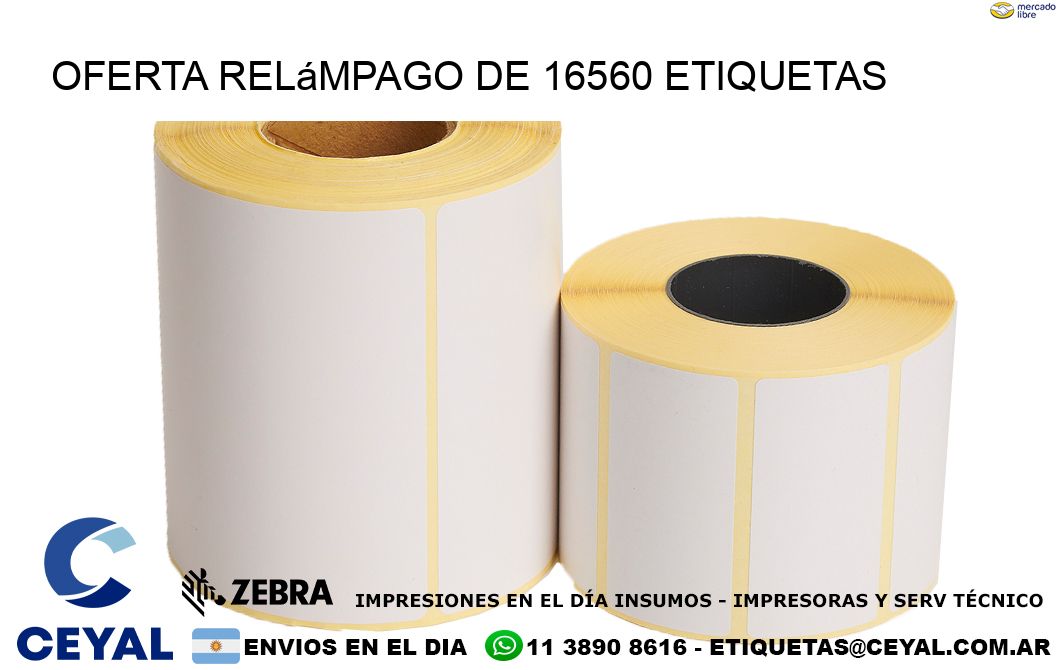 Oferta relámpago de 16560 etiquetas
