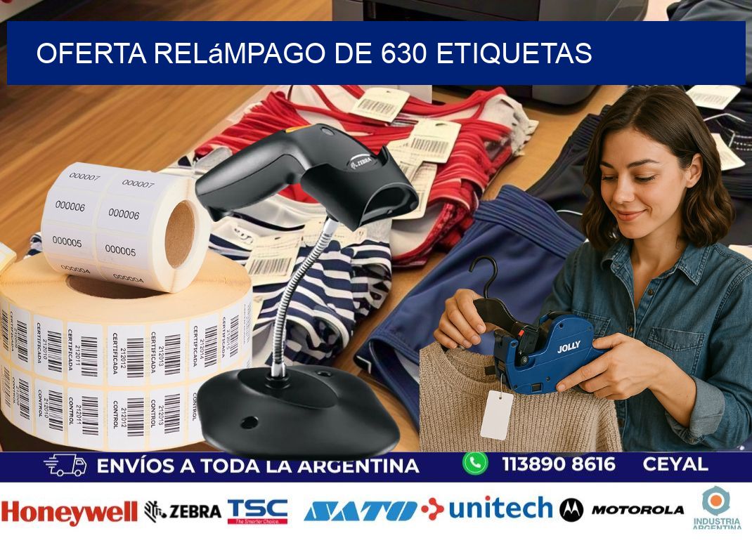 Oferta relámpago de 630 etiquetas
