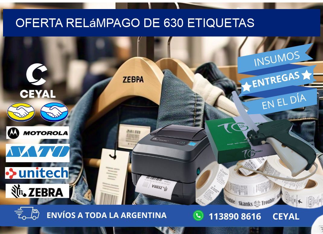 Oferta relámpago de 630 etiquetas