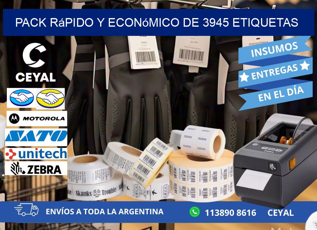 Pack rápido y económico de 3945 etiquetas