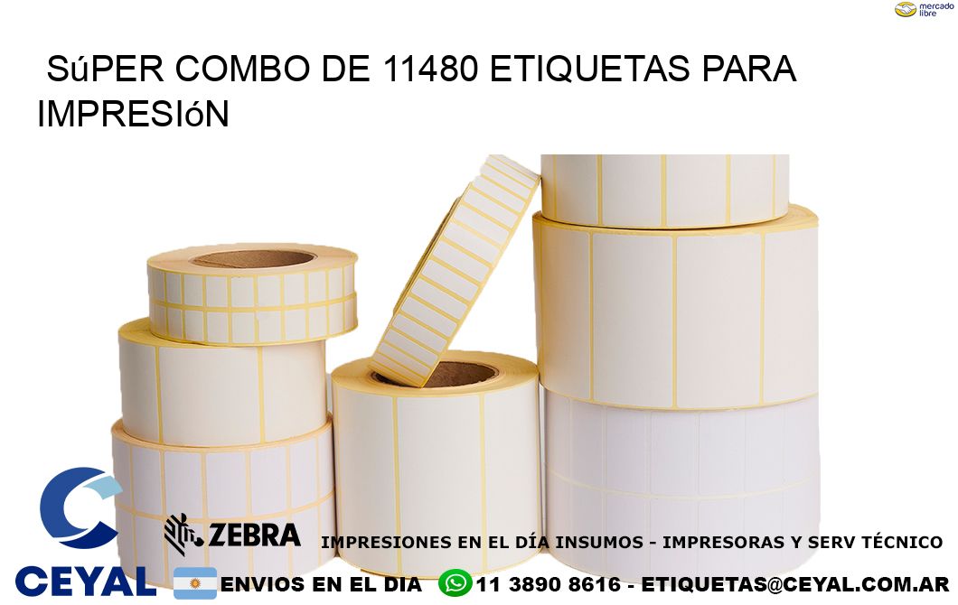 Súper combo de 11480 etiquetas para impresión