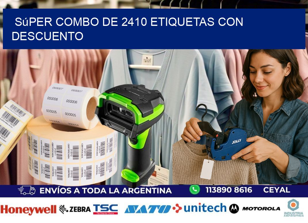 Súper combo de 2410 etiquetas con descuento