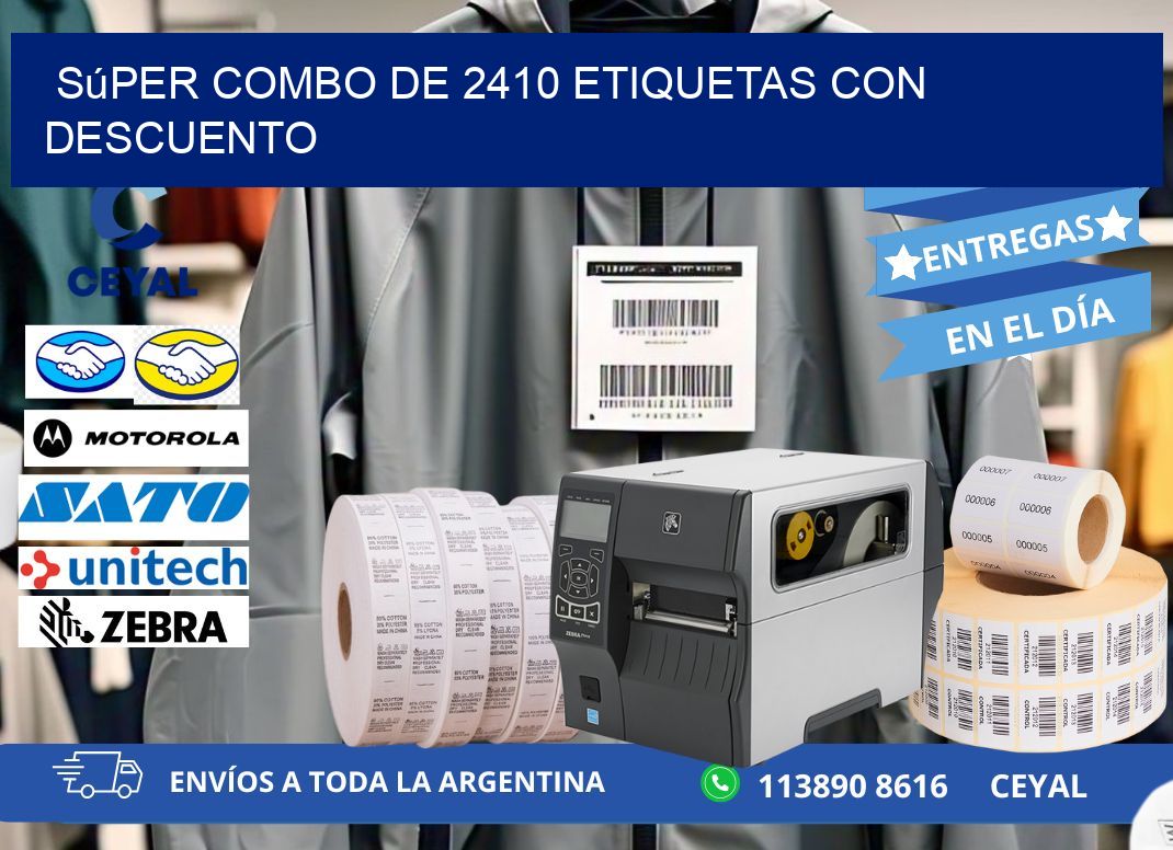 Súper combo de 2410 etiquetas con descuento