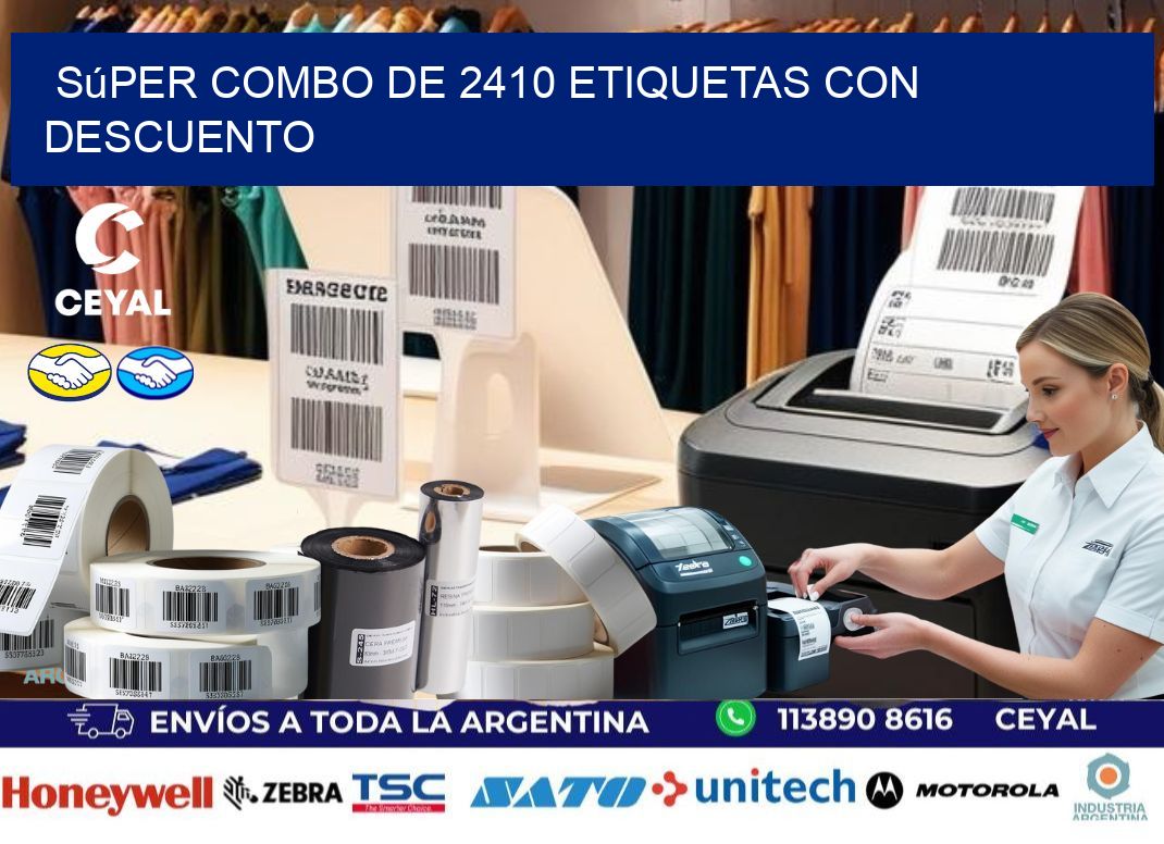 Súper combo de 2410 etiquetas con descuento