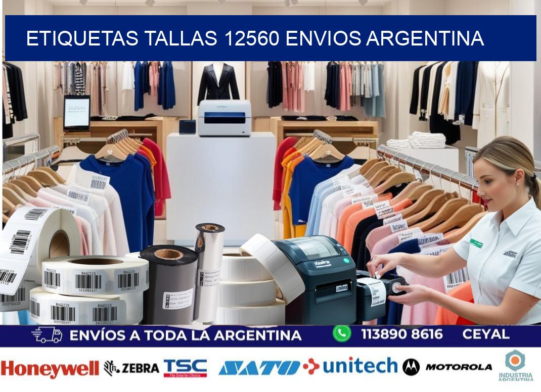 etiquetas tallas 12560 ENVIOS ARGENTINA