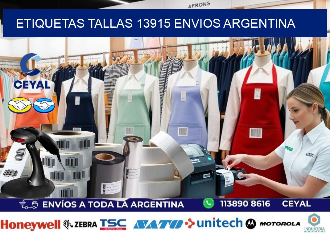 etiquetas tallas 13915 ENVIOS ARGENTINA