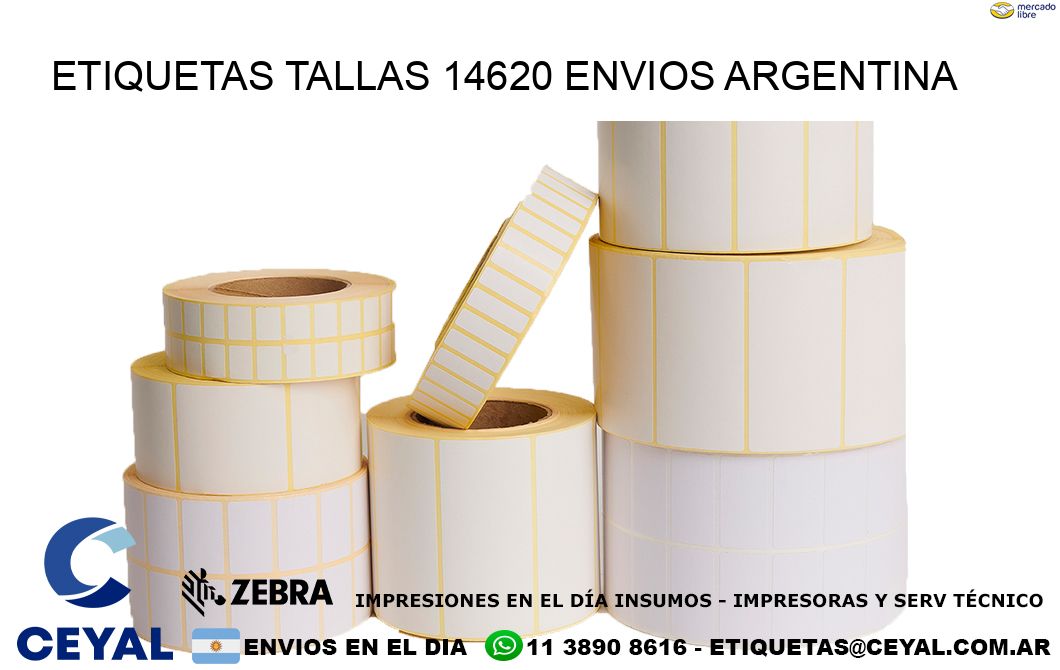 etiquetas tallas 14620 ENVIOS ARGENTINA