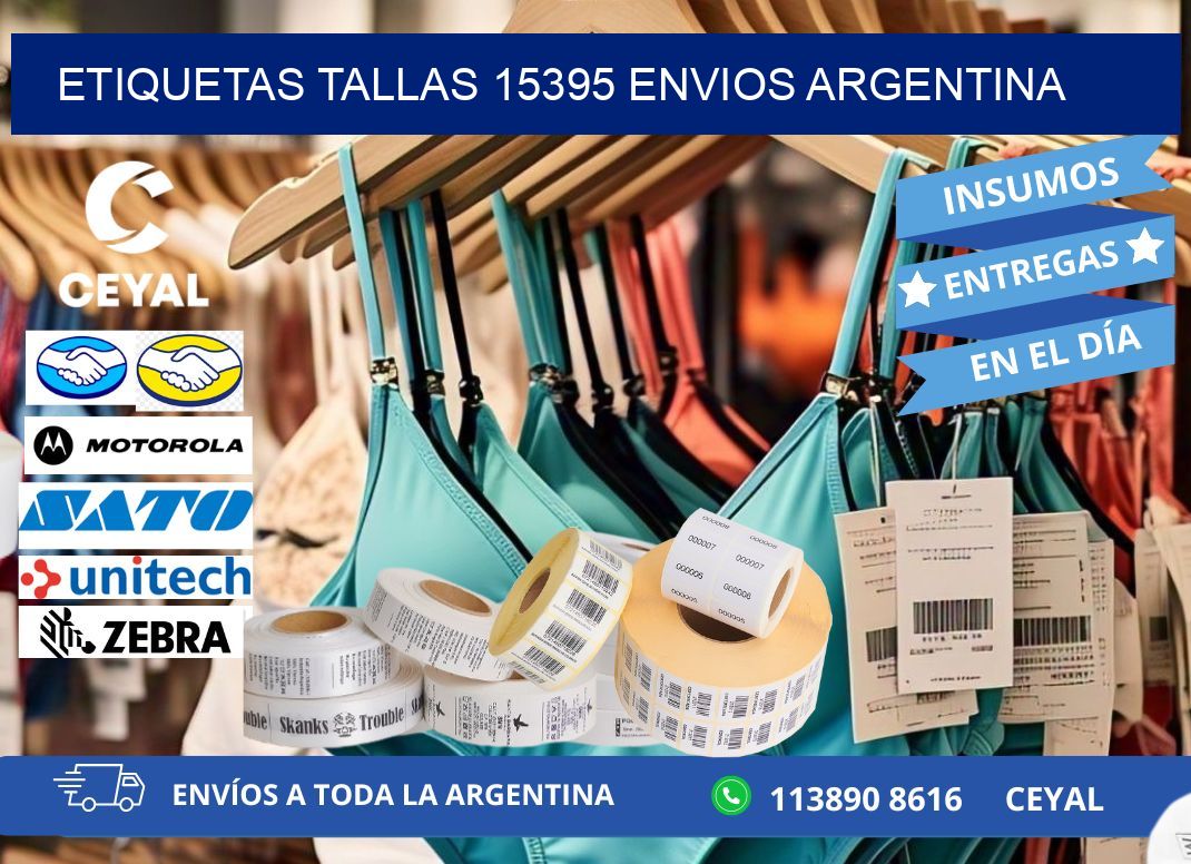 etiquetas tallas 15395 ENVIOS ARGENTINA