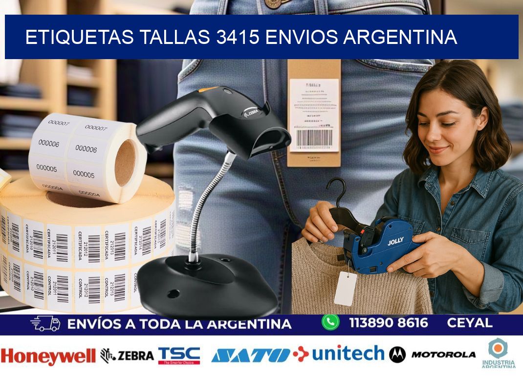 etiquetas tallas 3415 ENVIOS ARGENTINA