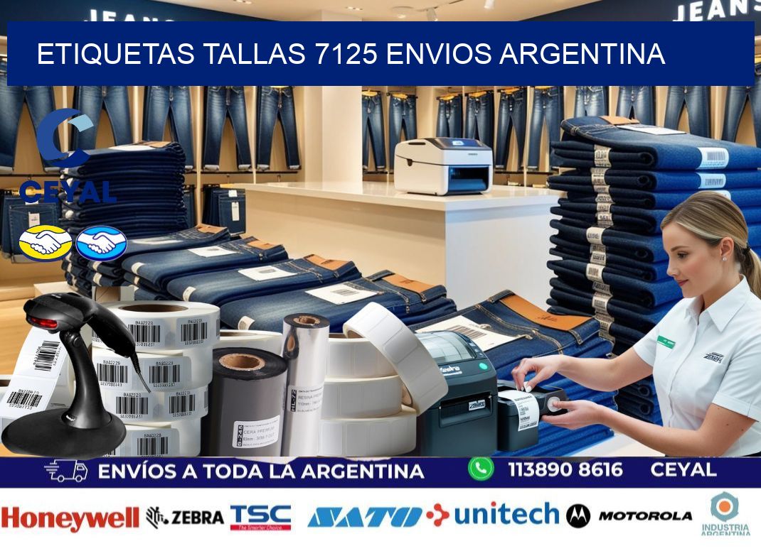 etiquetas tallas 7125 ENVIOS ARGENTINA