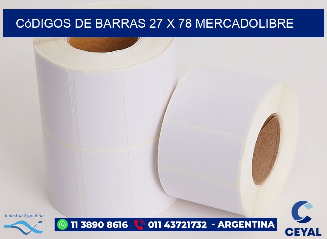 Códigos de Barras 27 x 78 MERCADOLIBRE