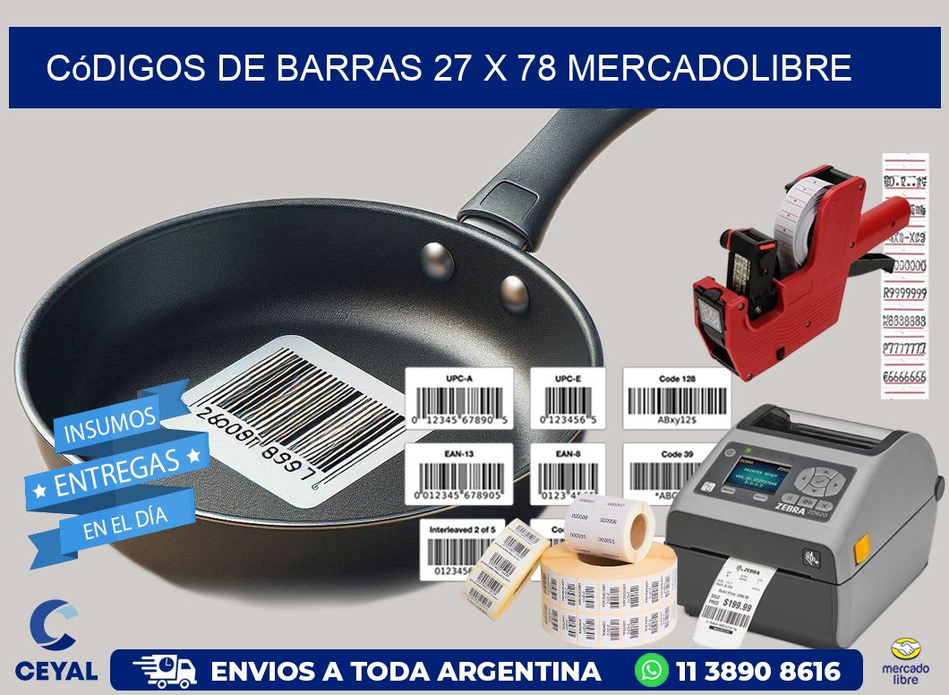 Códigos de Barras 27 x 78 MERCADOLIBRE