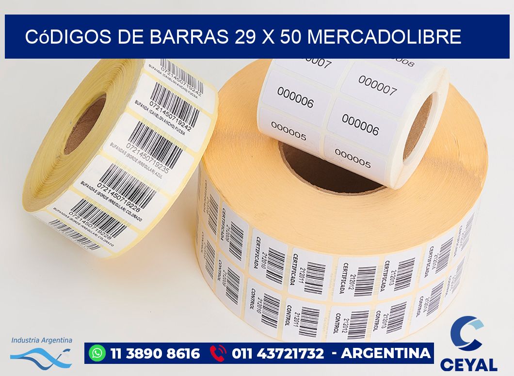 Códigos de Barras 29 x 50 MERCADOLIBRE
