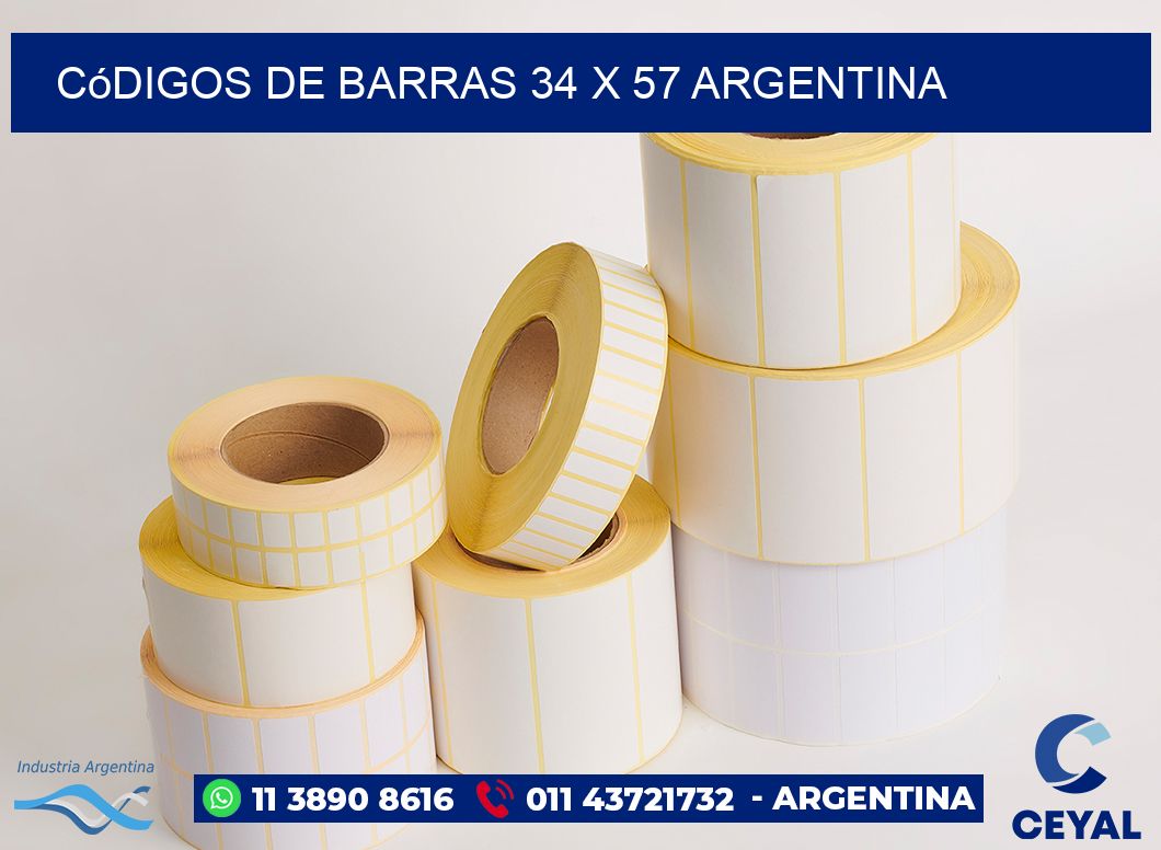 Códigos de Barras 34 x 57 argentina