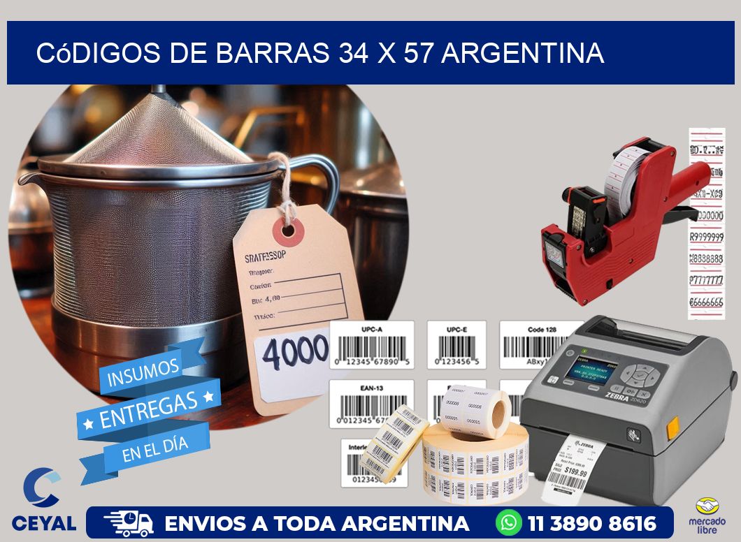 Códigos de Barras 34 x 57 argentina